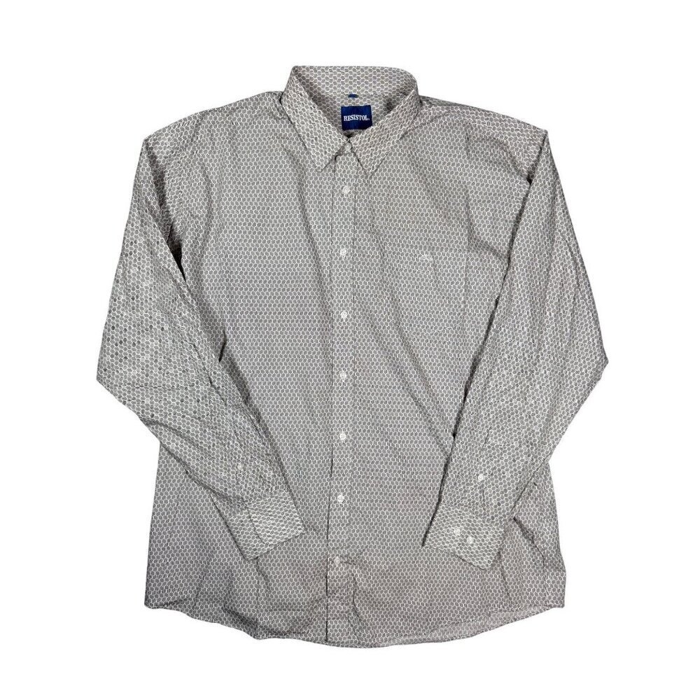Resistol Men's Wyatt Button Down Dress Shirt Western Cowboy Roping Size 2XL